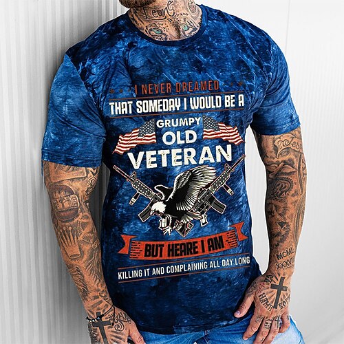 

Per uomo maglietta Pop art Aquila Bandiera Girocollo Abbigliamento Stampa 3D Esterno Giornaliero Manica corta Stampa Di tendenza Originale Vintage