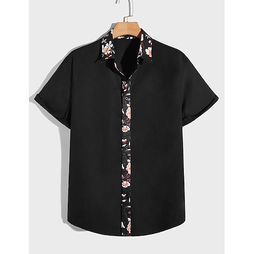 

Per uomo Camicia Camicia con bottoni Camicia estiva Maglietta informale Nero Maniche corte Liscio Bavero Strada Da mare Di base Abbigliamento Di tendenza Comodo