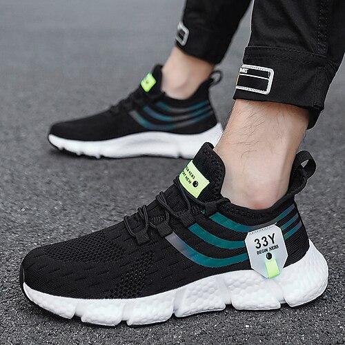 

Per uomo Scarpe da ginnastica Scarpe comfort Per sport Informale Esterno Giornaliero Corsa Ginnastica Retato Traspirante Nero Bianco A strisce Estate Primavera