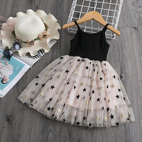 

Bambino Da ragazza Vestito Tinta unica Cielo stellato Abito linea A Vestito Scuola Girocollo Manica lunga Attivo Vestito 7-13 anni Estate Maniche lunghe Bretelle