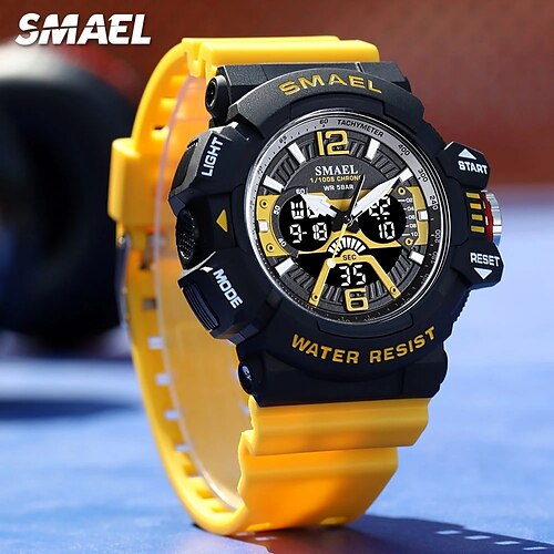 

SMAEL Mujer Hombre Reloj Digital Esfera Grande Deportes Moda Reloj de Muñeca Luminoso Cronómetro Despertador Display Dual Correa de silicona Reloj