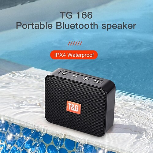 

t g tg166 altavoz inalámbrico portátil compatible pequeño altavoz inalámbrico al aire libre soporte de poste de música sintonizador de tarjeta usb tf radio