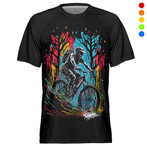 

Herre Downhill Jersey Kortermet Gul Marineblå Blå Grafisk Sykkel Pustende Hurtigtørkende Polyester sport Grafisk Morsom Klær
