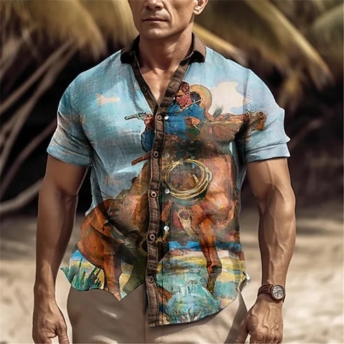 

Herren Hemd Hawaiihemd Sommerhemd Blumen Grafik-Drucke Cowboy Umlegekragen Hellgrün Blau Grün Outdoor Strasse Kurze Ärmel Bedruckt Bekleidung Modisch Strassenmode Designer Brautkleider schlicht