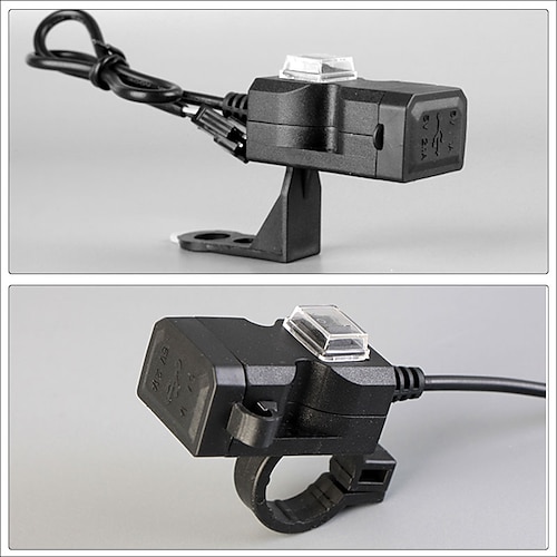 Caricabatterie USB Per Moto - Doppia Porta 5V 2.1A/1A, Impermeabile, Per Manubrio O Specchio