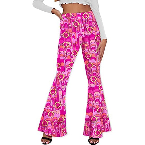 

Hippie Disco Retro Antiguo Años 60 Años 70 Disco Tipo Canguelo Los pantalones de campana Mujer Disfraz Cosecha Cosplay Ropa Cotidiana Festival Pantalones