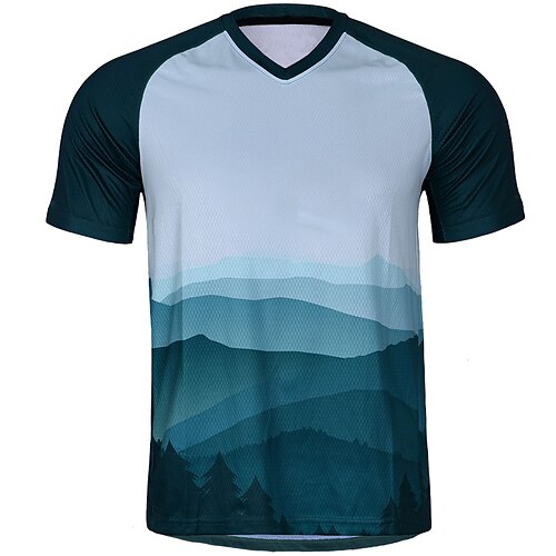 

Per uomo Maglia in discesa Manica corta Blu Pop art Bicicletta Traspirante Asciugatura rapida Poliestere Gli sport Pop art Divertente Abbigliamento