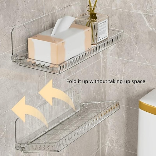 1pc Clear Bathroom Storage Rack