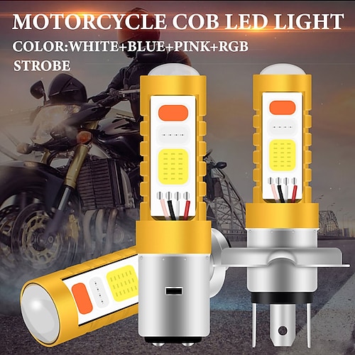 

1PCs Motorcycle Headlights H4 P15D BA20D COB 12V Led Decoding 3 Color Lights For Motorcycle 18W Conversion Led Spotlight Fog Lamp