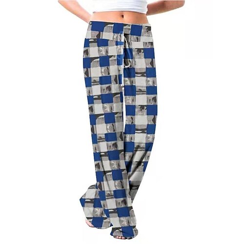 

Per donna Plus Size loungewear Pantaloni Griglia / Scacchi Di tendenza Informale Morbido Interni Giornaliero Da letto Poliestere Traspirante Pantalone lungo Pantalone Vita elastica Estate Primavera