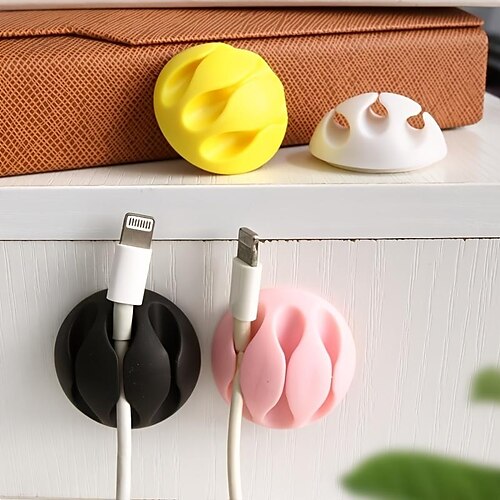 

2stk enkel datakabel desktop winder usb kabelholder mus kabel organizer