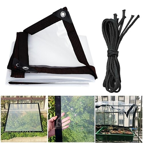 

1pc Plastic PE Film Transparent Rainproof Cloth Tarpaulin Garden Balcony Greenhouse Succulent Plant Keep Warm Waterproof Cloth 0.1mm/0.004