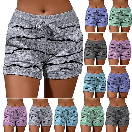 

Dame Løbeshorts Sweatshorts Snørelukning Sidelommer Underdele Atletisk atletiktøj Åndbart Blød Hurtigtørrende Fitness Gym Træning Løb Sportstøj Sportstøj Batikfarvet Sølvgrå Lyserød Blå