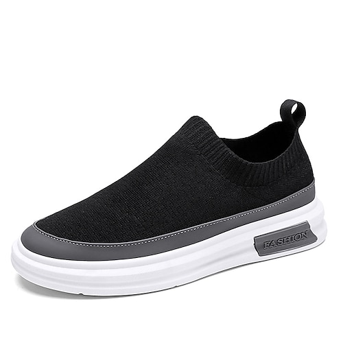 

Herre Tøfler & Slip-ons Flyknit sko Afslappet Daglig Gang Flyvende vævning Åndbart Sort Grå Sommer Forår