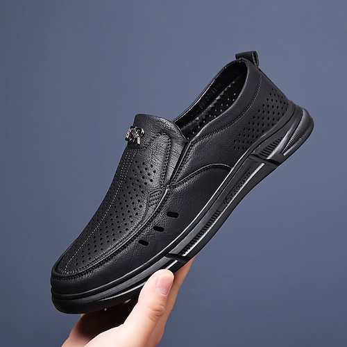 

Herren Loafer Slip On Geschäftlich Brautkleider schlicht Täglich Büro Karriere PU Atmungsaktiv Schwarz Braun Frühling