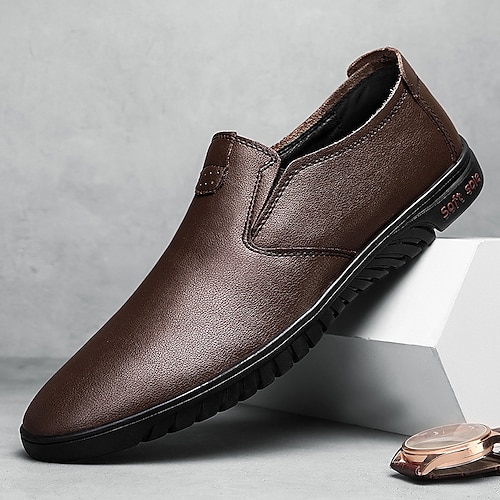 

Per uomo Mocassini e Slip-Ons Mocassino Scarpe comfort Lavoro Informale Esterno Giornaliero Footing PU Traspirante Nero Marrone Estate Primavera