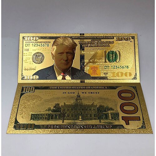 

moneta da collezione in lamina d'oro da un dollaro americano di Trump moneta commemorativa moneta da collezione in lamina d'oro