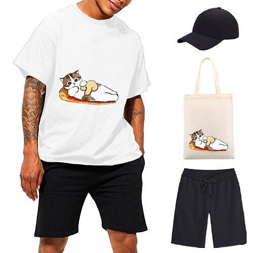 

Animal Gato T-Shirt Bermudas Gorra de Béisbol Estampado Gráfico Maleta Pantalones cortos Camiseta Para Hombre Mujer Unisexo Adulto Estampado en caliente 100% Poliéster Casual Diario