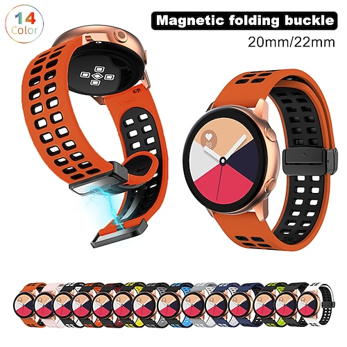 

Smart Watch Band for Samsung Galaxy Watch 5 Pro 45mm 4 Classic 42mm 46mm 3 41mm Active 2 40mm 44mm Gear Sport S3 Frontier S2 2 Neo Live Silicone Smartwatch Strap Waterproof Adjustable Breathable