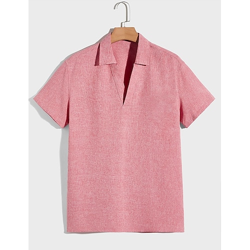 

Per uomo Camicia Camicia con bottoni Camicia estiva Maglietta informale Rosa Maniche corte Liscio Bavero Strada Da mare Di base Abbigliamento Di tendenza Comodo