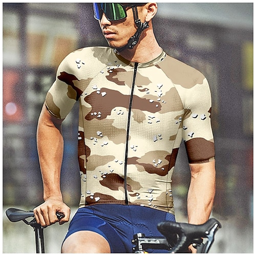 

21 grammi maglia da ciclismo da uomo manica corta bici top con 3 tasche posteriori mountain bike mtb bici da strada ciclismo traspirante strisce riflettenti assorbimento dell'umidità tasca posteriore