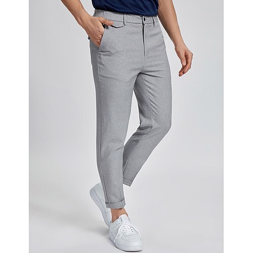 

Per uomo Pantaloni Chino Pantaloni chino Tasche Liscio Comfort Traspirante Esterno Giornaliero Per uscire Misto cotone Informale Nero Cachi