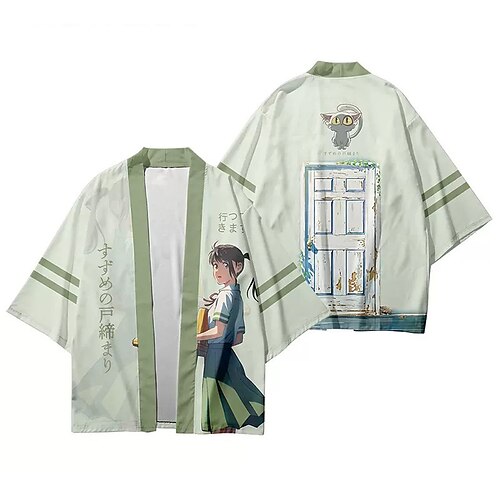 

Suzume No Tojimari Suzume Iwato Cosplay kostyme Japansk Kimono Trykt mønster Graphic Topp Til Herre Dame Gutt Barne Voksne 3D-utskrift 100% Polyester Fritid / hverdag