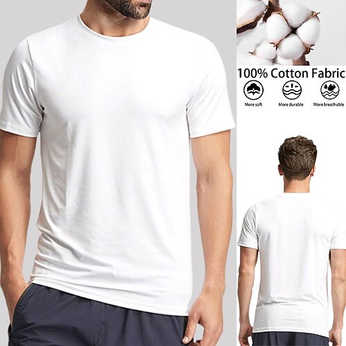 

Herre T-shirt Tee Top Vanlig Rund hals Gade Ferierejse Kort Ærme Tøj 100 % bomuld Mode Designer Basale
