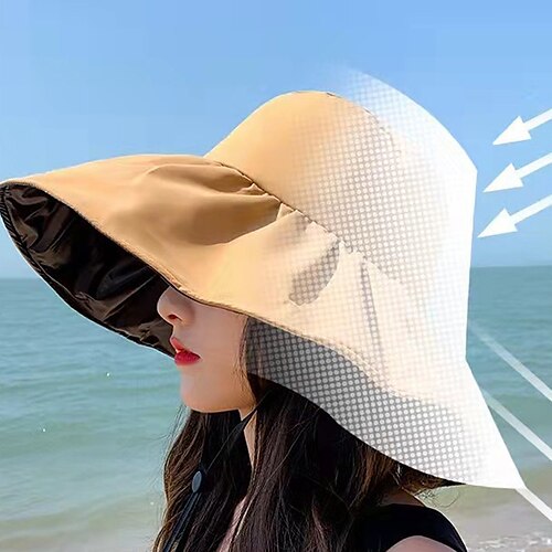 

Chapeau de protection solaire en vinyle femme été pliable grand pare-soleil chapeau de pêcheur anti-ultraviolet uv chapeau de soleil