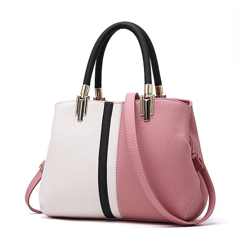 

Per donna Borsetta Borsa a tracolla pelle sintetica Giornaliero Massima capacità Duraturo Color Block A strisce Nero Rosa Viola