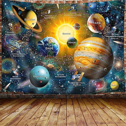 Planets Tapestry Outer Space Solar Wall Tapestry Art Decor