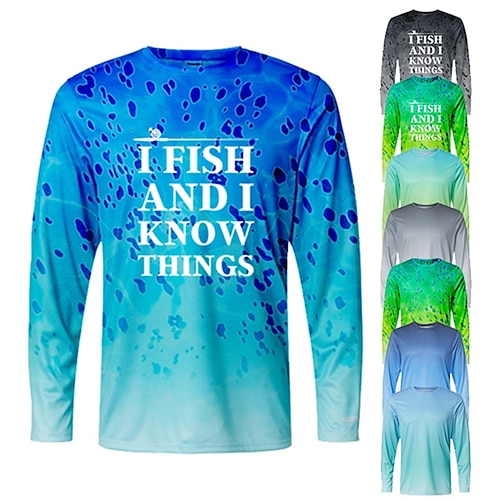 

Homens Camisa de pesca Exterior Manga Longa Proteção UV Respirável Leve Secagem Rápida Redutor de Suor Blusas Verão Primavera Ao ar livre Pesca # 1 # 2 # 3