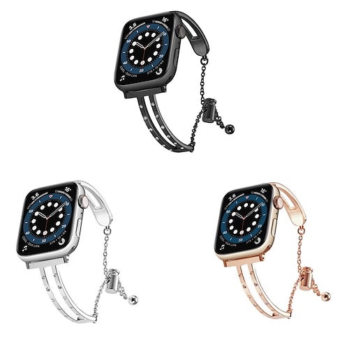 

Jewelry Bracelet Compatible with Apple Watch band 38mm 40mm 41mm 42mm 44mm 45mm 49mm Women Luxury Stainless Steel Rhinestone Strap Replacement Wristband for iwatch Series Ultra 8 7 6 5 4 3 2 1 SE