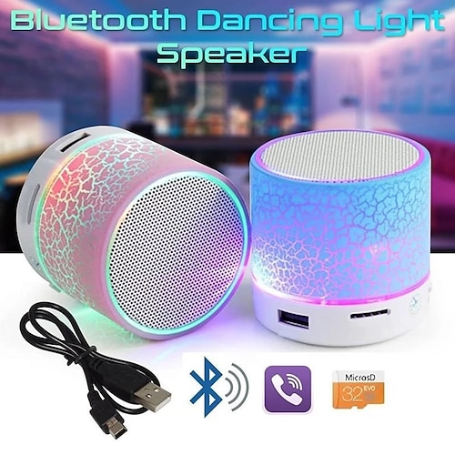 

a9 bluetooth mini højttaler trådløs højttaler farverig led tf kort usb subwoofer bærbar mp3 musik lyd kolonne til pc telefon