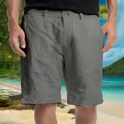 

Homens Calção Shorts de linho Shorts de praia Shorts largos Bolsos Tecido Respirável Macio Curto Casual Diário Feriado Misto de Algodão e Linho Roupa de rua Designer Branco Verde Micro-Elástica