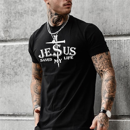 

Men's T shirt Tee Graphic Tee Casual Style Classic Style Letter Graphic Prints Crew Neck Clothing Apparel Hot Stamping Outdoor Street Short Sleeve Print Fashion Designer Casual