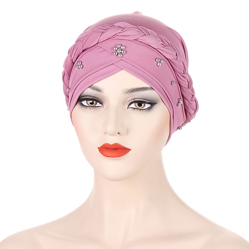 

Hodeplagg Polyester / bomullsblanding Solhatt Turbaner Avslappet Kirke Med Ren Farge Mønster Hodeplagg Hodeplagg
