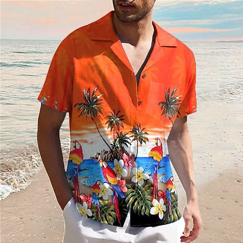 

Men's Shirt Summer Hawaiian Shirt Coconut Tree Graphic Prints Beach Turndown Yellow Red Royal Blue Blue Orange Casual Hawaiian Short Sleeves Print Clothing Apparel Tropical Hawaiian Designer Casual