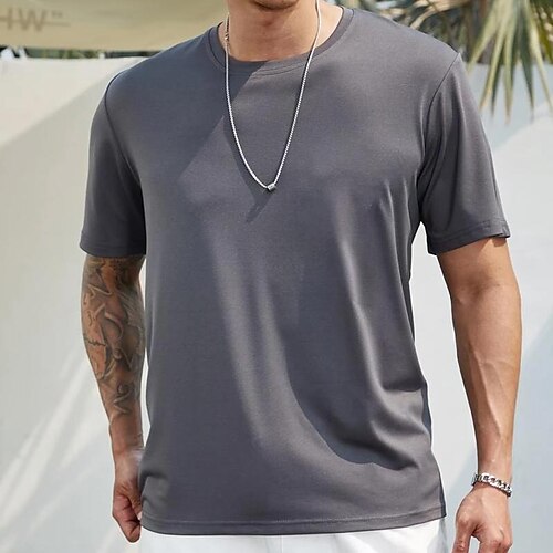 

Per uomo Plus Size Grande Alto maglietta Magliette Girocollo Bianco Grigio Maniche corte Esterno Per uscire Di base Semplice / Solido Abbigliamento Misto cotone Moda Informale Top