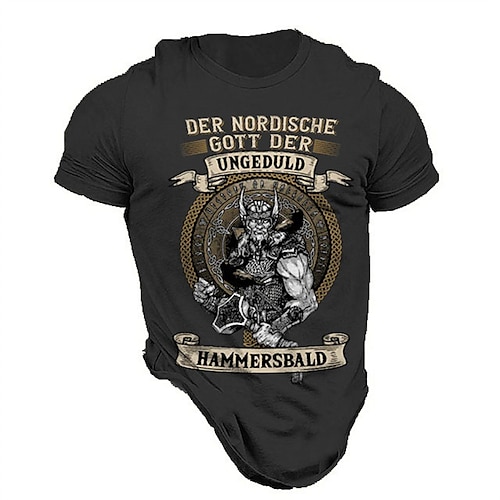 

Herre T-shirt Grafisk Soldat Rund hals Tøj 3D-udskrivning udendørs Daglig Kortærmet Trykt mønster Mode Designer Årgang