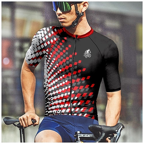 

21 grammi maglia da ciclismo da uomo manica corta bici top con 3 tasche posteriori mountain bike mtb bici da strada ciclismo traspirante strisce riflettenti assorbimento dell'umidità tasca posteriore