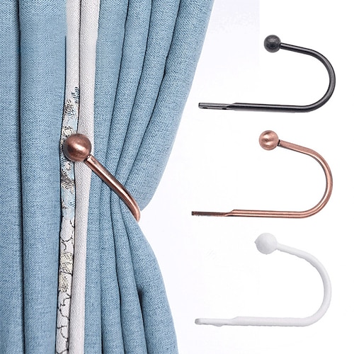 

Metal Curtain Holdback Curtain Tie Backs U-Shaped Hook Drapery Tiebacks Accessories Window Treatments Buckles Wall Hooks for Home Hotel Window Decor