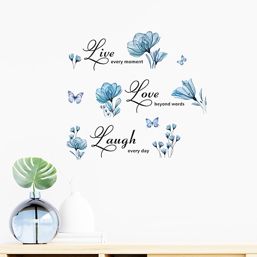

Lirios azules familia proverbios vivir relajarse fe pegatinas de pared extraíbles decoración del hogar sala de estar dormitorio habitación de los niños fondo de estudio pegatinas de pared
