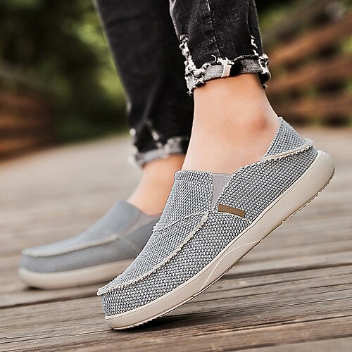 

Herre Sko Treningssko En pedal Espadriller Lys soler Slip-on joggesko Fritid Britisk Preppy Daglig Kontor og karriere Sykling Gange Lerret Denim Pustende Svart Grå Kakifarget Grå Sommer Vår