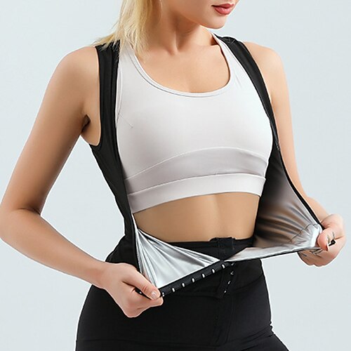 

Colete Modelador para Exercícios Colete de emagrecimento Hot Sweat Workout Tank Top Esportes Elastano Poliamida Ioga Treino de Ginástica Exercício e Atividade Física Elástico Ajustável Não Tóxico