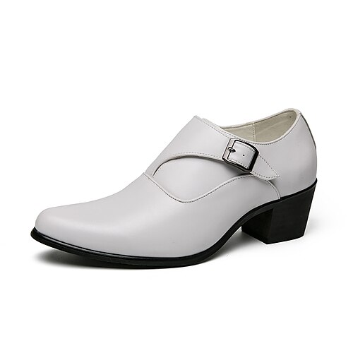 

Hombre Zapatos de taco bajo y Slip-On Zapatos De Vestir Zapatos de cuadros de estilo británico Zapatos de Mojes Casual Británico Boda Fiesta y Noche Cuero Patentado Negro / blanco Negro Blanco Bloque