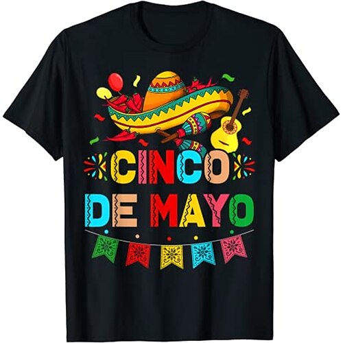 

mexicain tee cinco de mayo fiesta t-shirt imprimé street style t-shirt pour hommes femmes unisexe adultes marquage à chaud 100% coton décontracté quotidien