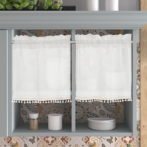 

Kitchen Curtain Panels,Short Cafe Curtain Floral,Valance Curtain Farmhouse For Living Room Bedroom Patio Balcony Door Window Treatments Room Darkening