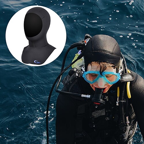 

Cappuccio per immersioni subacquee in neoprene da 5 mm con spallaccio invernale per tenere in caldo il cappello berretti per la pesca subacquea attrezzatura per lo snorkeling cappuccio per muta