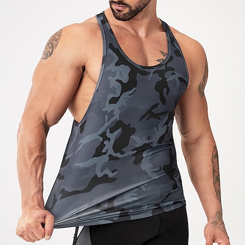 

Per uomo Canotte Panciotto Maglieria intima Canotte con retro a vogatore Maglietta senza maniche Camouflage Stondata Sportivo Da mare Senza maniche Stampa Abbigliamento Di tendenza Giornaliero Sport